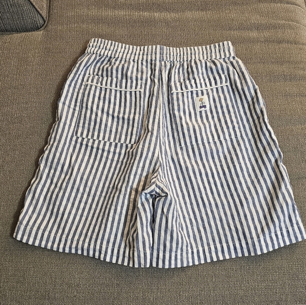 Obey Casual Slouchy Relaxed Striped Blue White High Rise Shorts Size Small - Picture 6 of 6